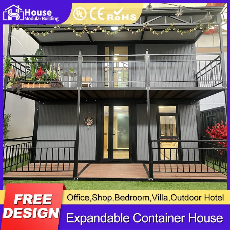 Custom 20ft Two-Story Expandable Container House with Flat Roof Manufacturers, Companies