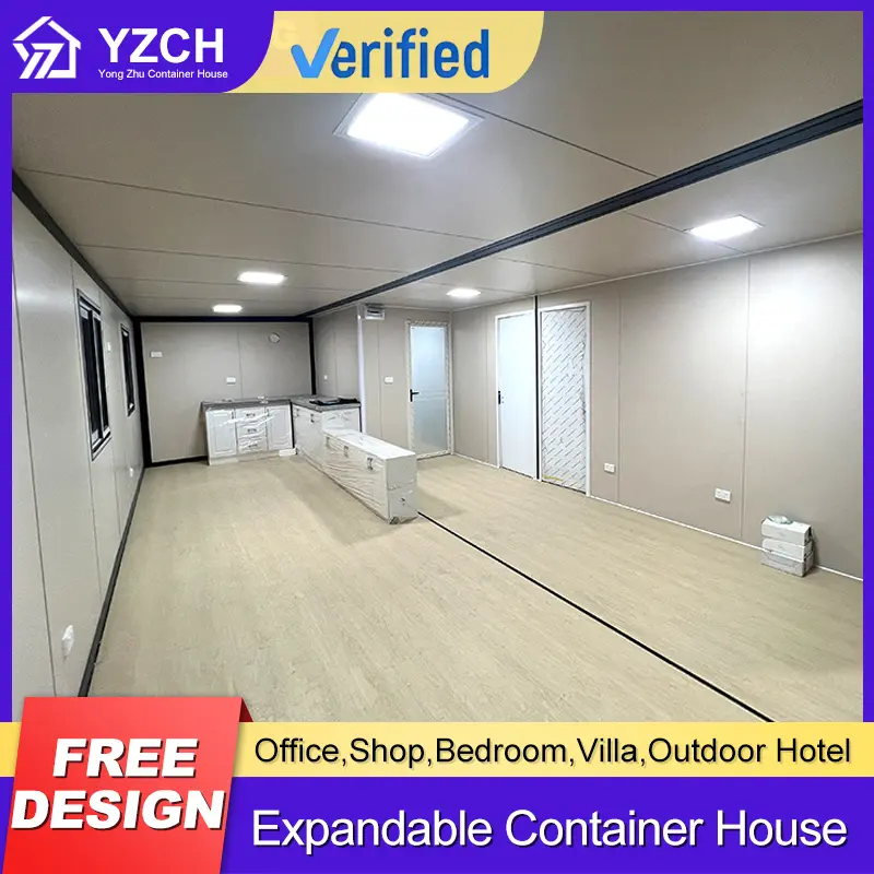 OEM 30ft Expandable Container House - Woodgrain Finish, Single/Double Door Options with Security Mesh Manufacturer, Companies