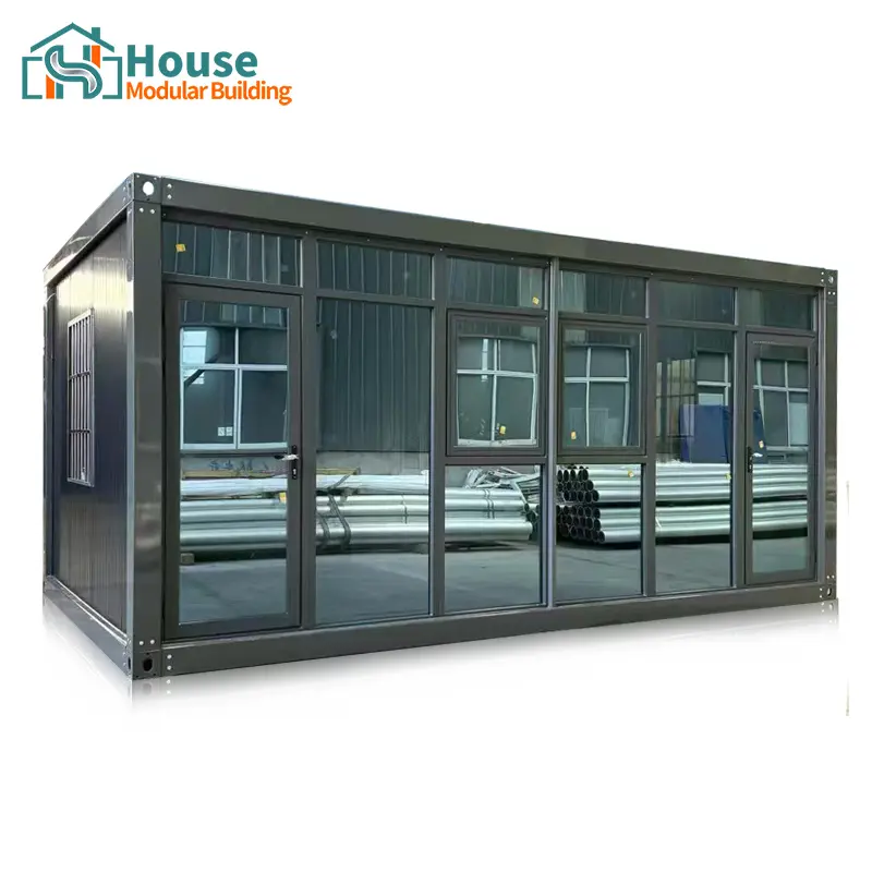 Custom 20ft Black Office Container with Glass Curtain Wall Manufacturers, Company