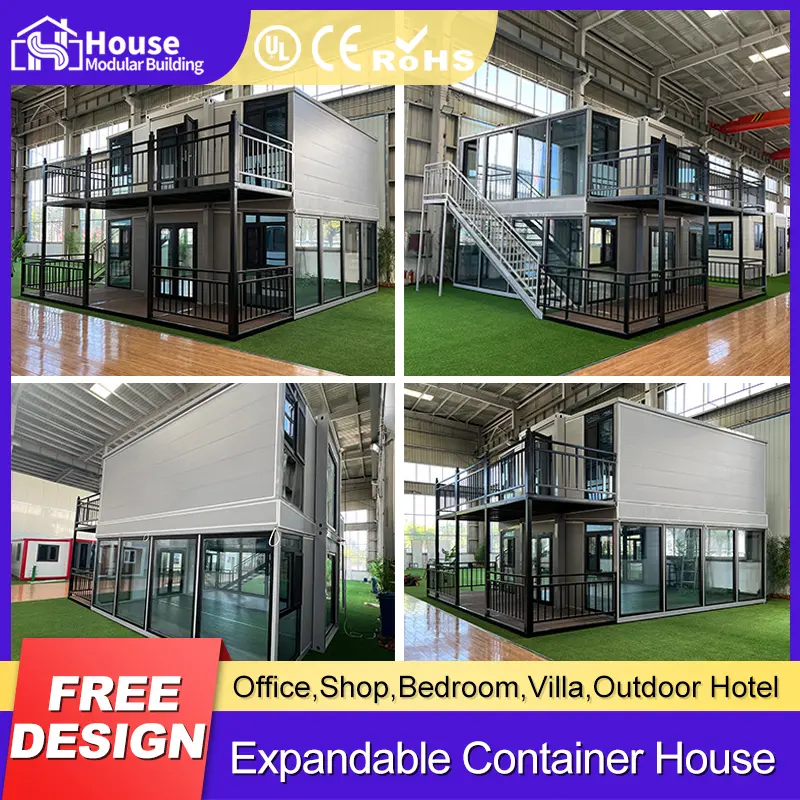 Custom 20ft Two-Story Expandable Container House with Rooftop Terrace Manufacturers, Factories