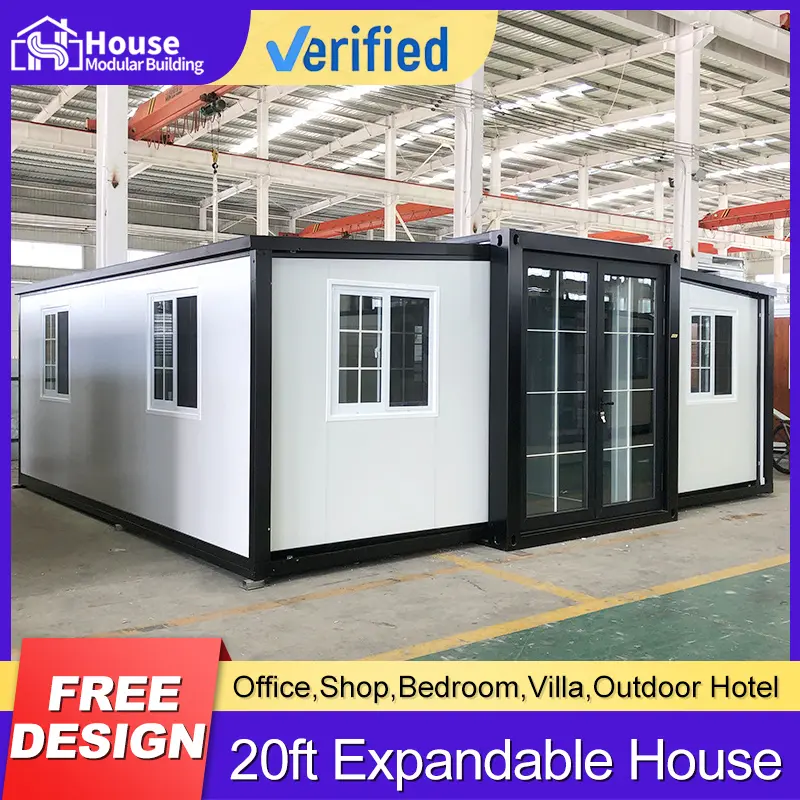 OEM 20-foot expandable container unit featuring two-bedroom plus living room configuration Manufacturer, Factories