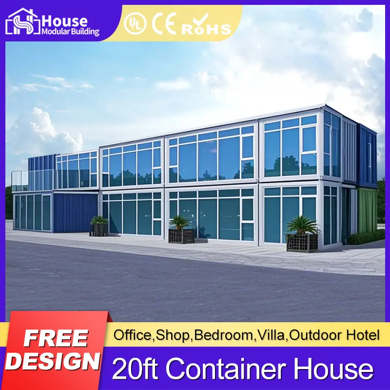 OEM Two-Story Luxury Container Office with Terrace Manufacturers, Companies