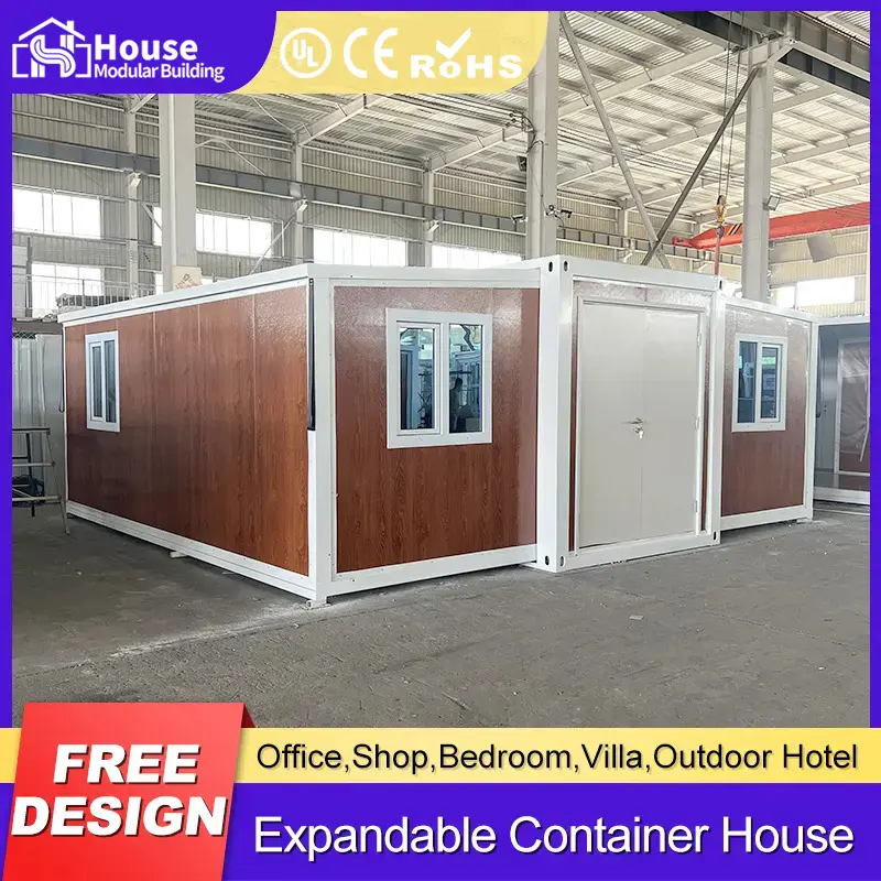 Custom 20ft Expandable Container House - Woodgrain Finish, Single/Double Door Options & Dual-Side Expansion Suppliers, Company