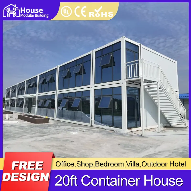 Custom 20ft Two-Story Glass Curtain Wall Container Office Supplier, Suppliers
