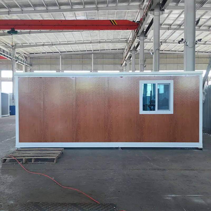 Custom 20ft Woodgrain Expandable Container House with Single Door & Dual-Side Expansion Manufacturers, Distributor