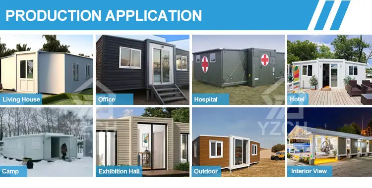 Expandable folding container house exterior