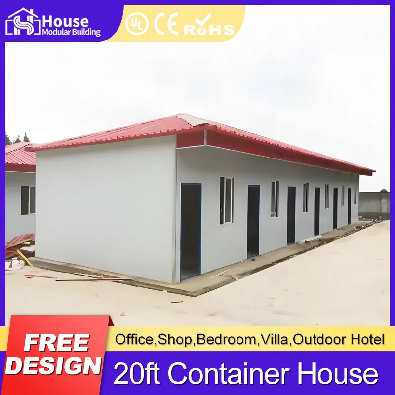 Wholesale Single-Story T-Style Temporary Building with Red Roof Suppliers, Distributor