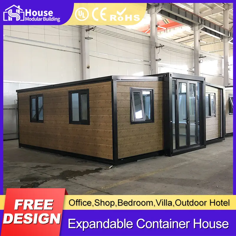 Custom 20ft Expandable Container House with Dual-Side Expansion & Glass Double Doors Supplier, Distributor
