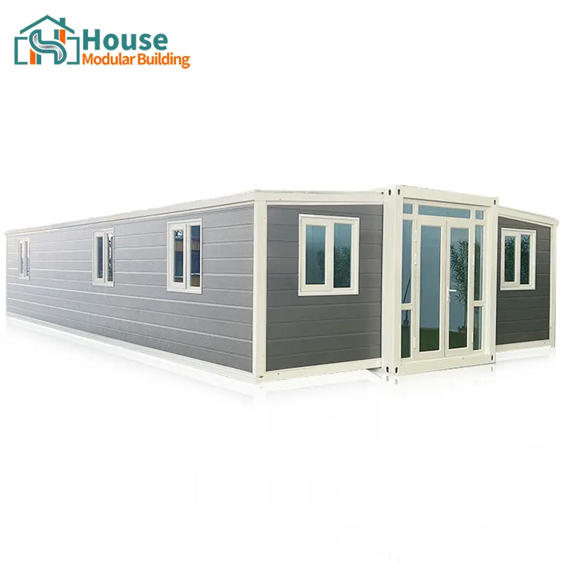 OEM 40ft light gray expandable container house with 3-bedroom-1-living-room layout Manufacturers, Supplier