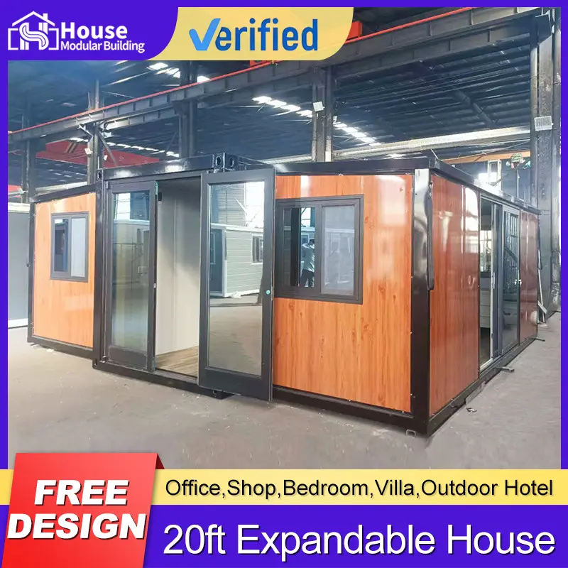 Custom Brown expandable container house with 2-bedroom-1-living-room layout Manufacturer, Supplier