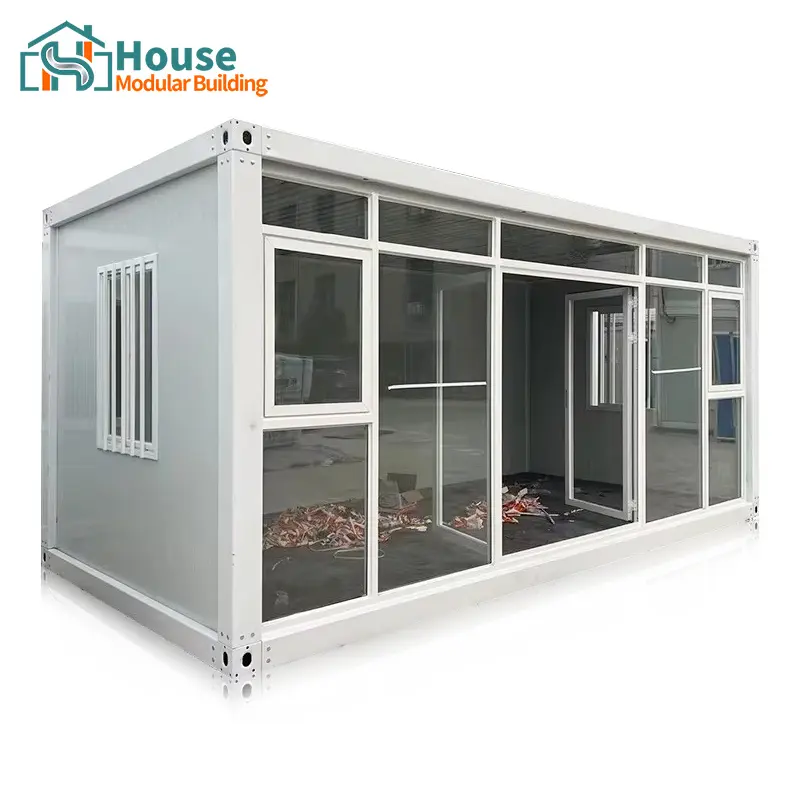 Custom 20ft quick-assembly container house with glass curtain walls Factories, Distributor