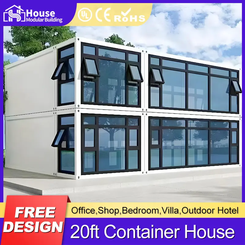 Wholesale Two-Unit Container House with 4 Simple Office Rooms Suppliers, Distributor