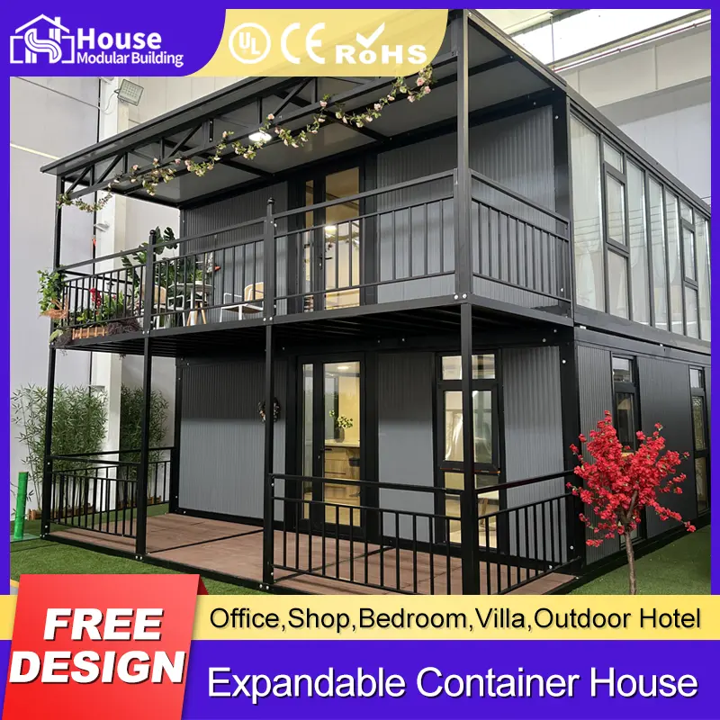 Custom 20ft Two-Story Expandable Container House with Flat Roof Manufacturers, Companies