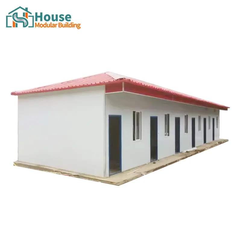 Wholesale Single-Story T-Style Temporary Building with Red Roof Suppliers, Distributor