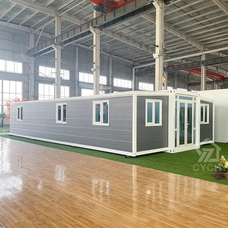 OEM 40ft light gray expandable container house with 3-bedroom-1-living-room layout Manufacturers, Supplier