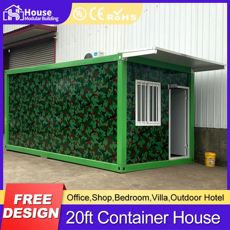 Wholesale 20ft Camouflage Quick-Assembly Container House with Canopy Manufacturers, Supplier