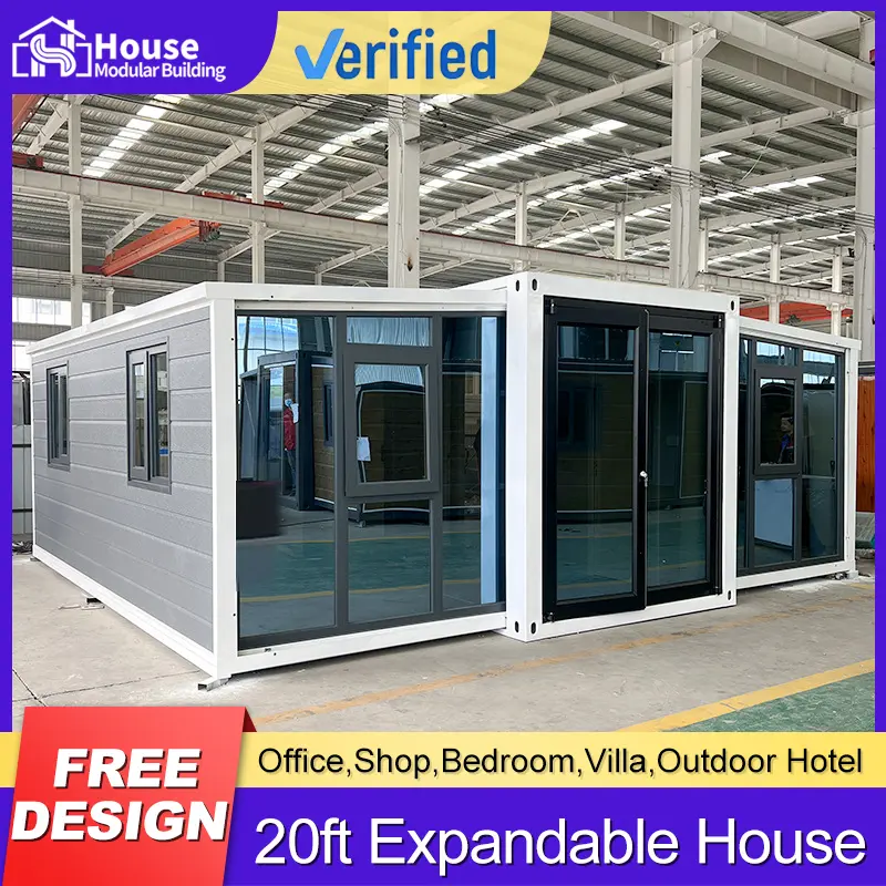 OEM 20ft expandable container house with 2-bedroom-1-living-room layout Manufacturer, Suppliers