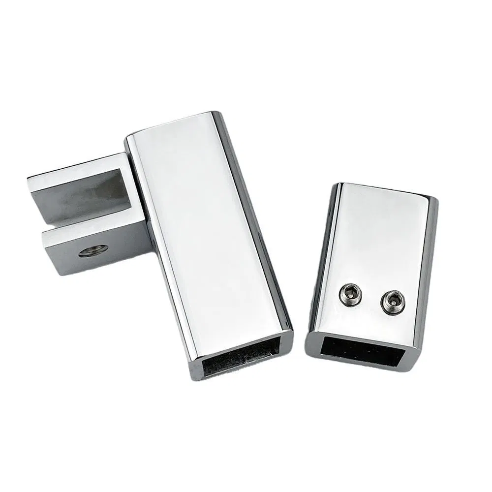 Bathroom Frameless Glass Door Fixing Bracket 0-45 Degree Brass Connector Square Support Bar