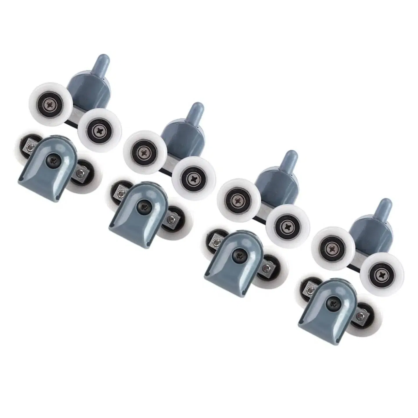 Adjustable Double Wheel Sliding Bathroom Door Roller - Brass Shower Pulley