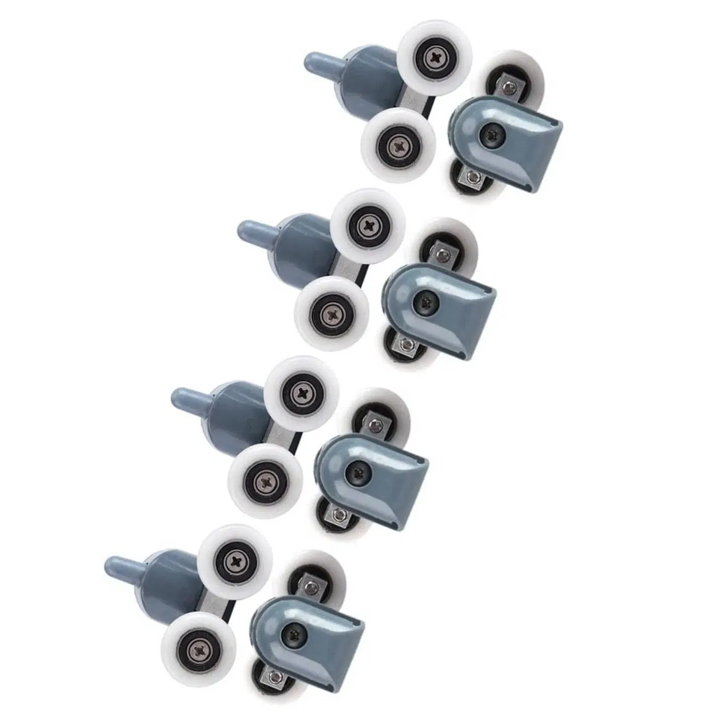 Adjustable Double Wheel Sliding Bathroom Door Roller - Brass Shower Pulley