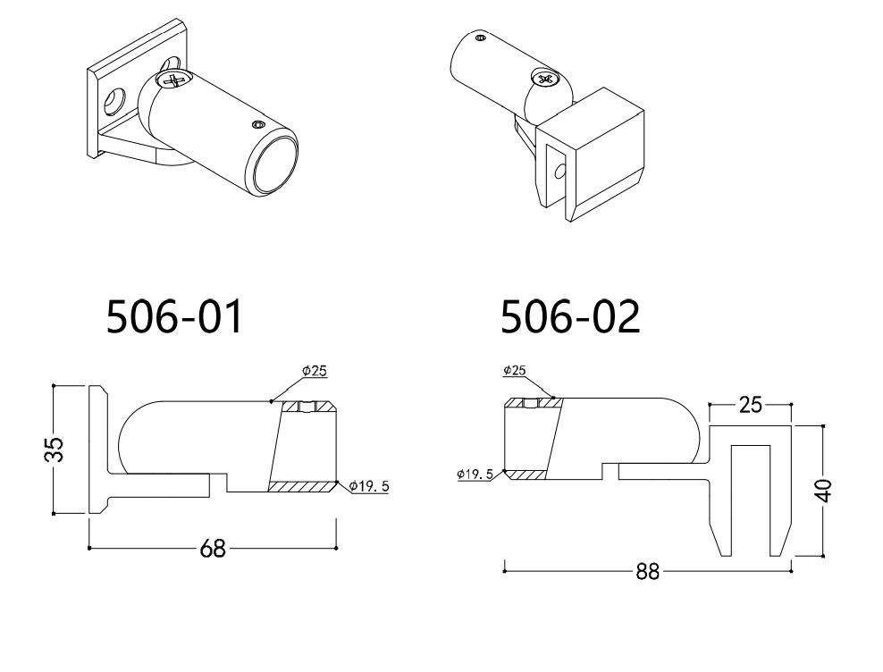 Adjustable Sliding Shower Room Glass Door Stabilizer Round Tube Brass Support Bar