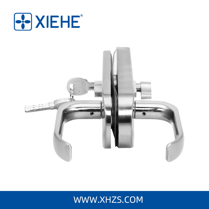 Xh-8115 Zinc Alloy Frameless Glass Lock with Fixed Handle for Glass Door