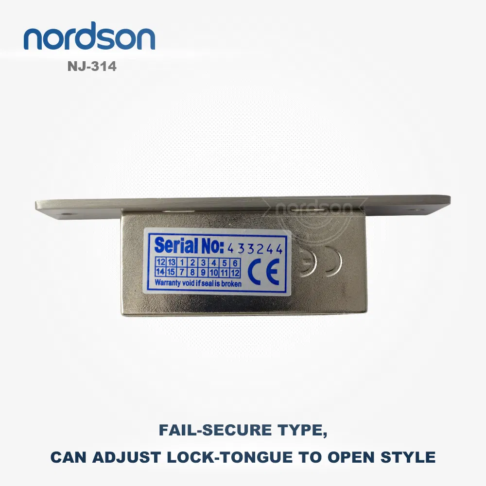 Adjustable Lock-Tongue Security European Standard Glass Door Electric Strike Plate Lock with Signal