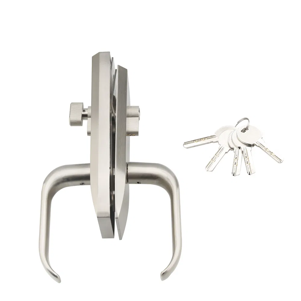 Office Glass Partition Hardware Stainless Steel Anti-Theft Glass Door Cylinder Lock