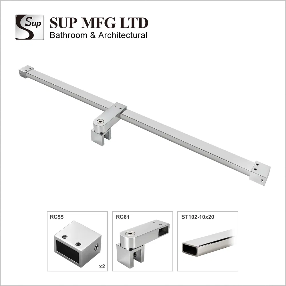 10X20mm T-Shaped Brass Bathroom Hardware Glass Door Fixing Bracket Rectangular Support Bar