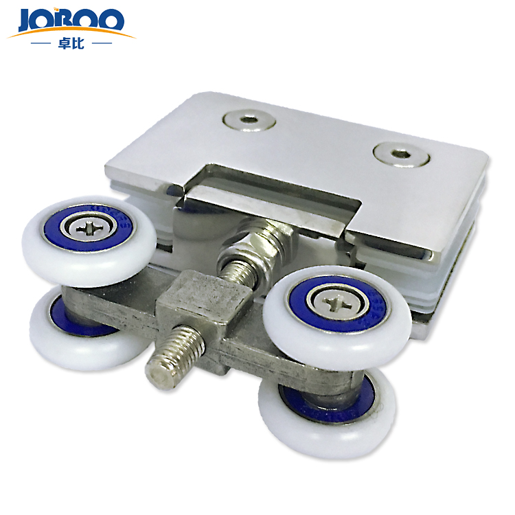 Modern SUS304 Bathroom Sliding Shower Glass Door Hanging Wheels Rollers for Toughened Glass Door