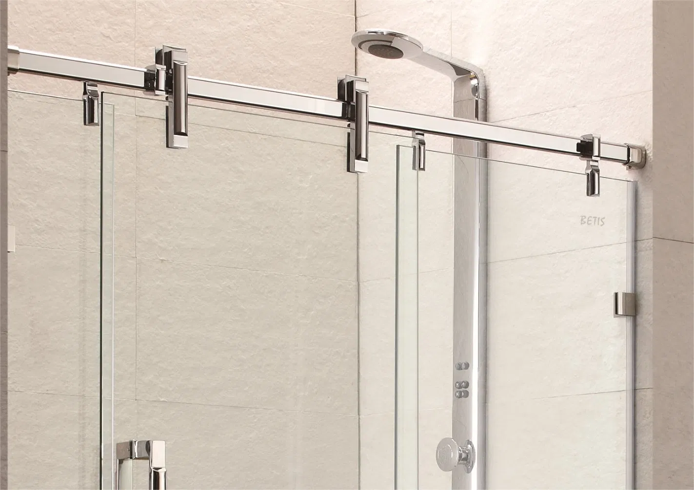 OEM Bathroom Accessories Shower Glass Door Fiitings High-Quality ASTM-Standard Stainless-Steel Shower Glass Hardware Top Support Bar