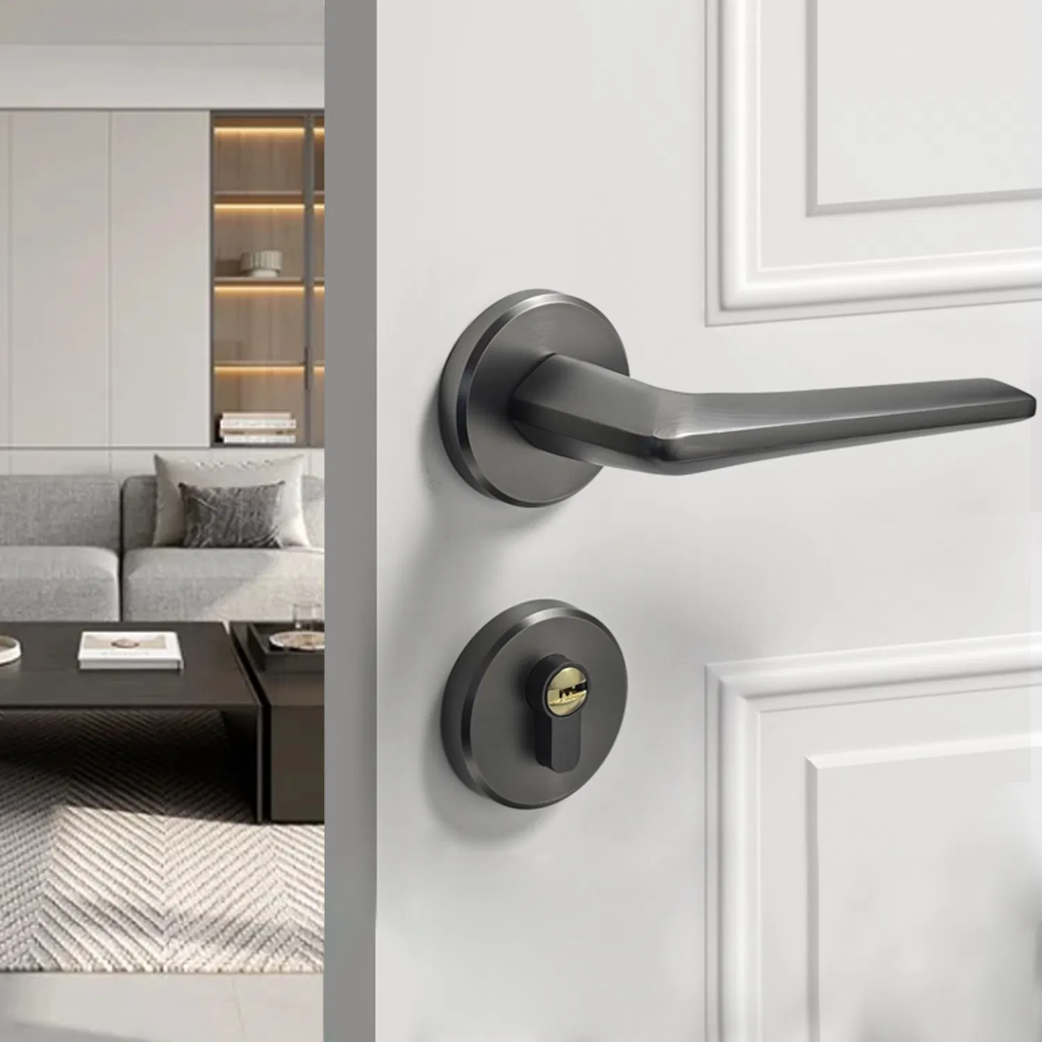 Door Hardware White Lock Hardware High Quality Zinc Alloy Door Handle Glass Door Lock
