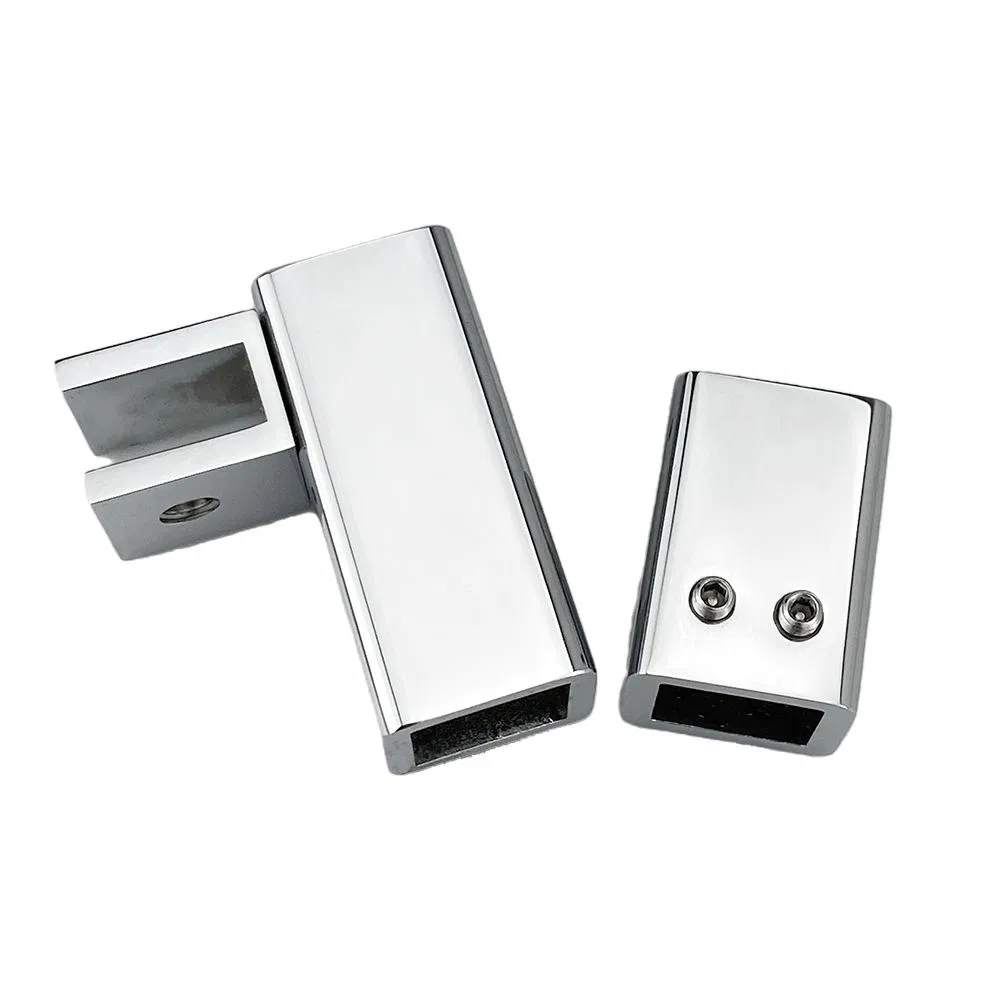 0 Degree Brass Square Wall to Glass Fixed Panel Stabilizer Rob Frameless Shower Door Support Bar