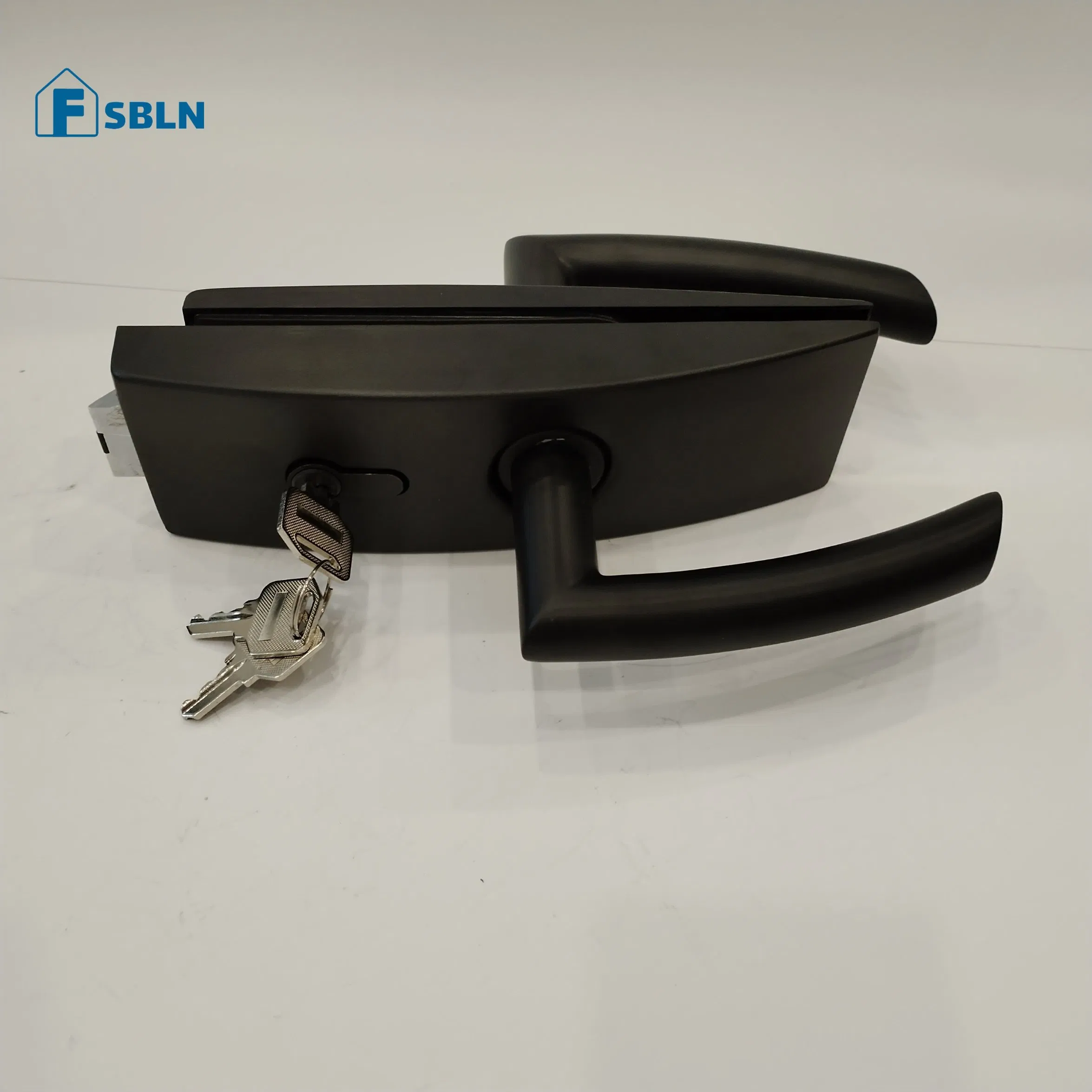 Black Aluminum Swing Tempered with Handle Lock Office Glass Door Lock for Glass Door Glass Handle Lock Glass Patch Fitting