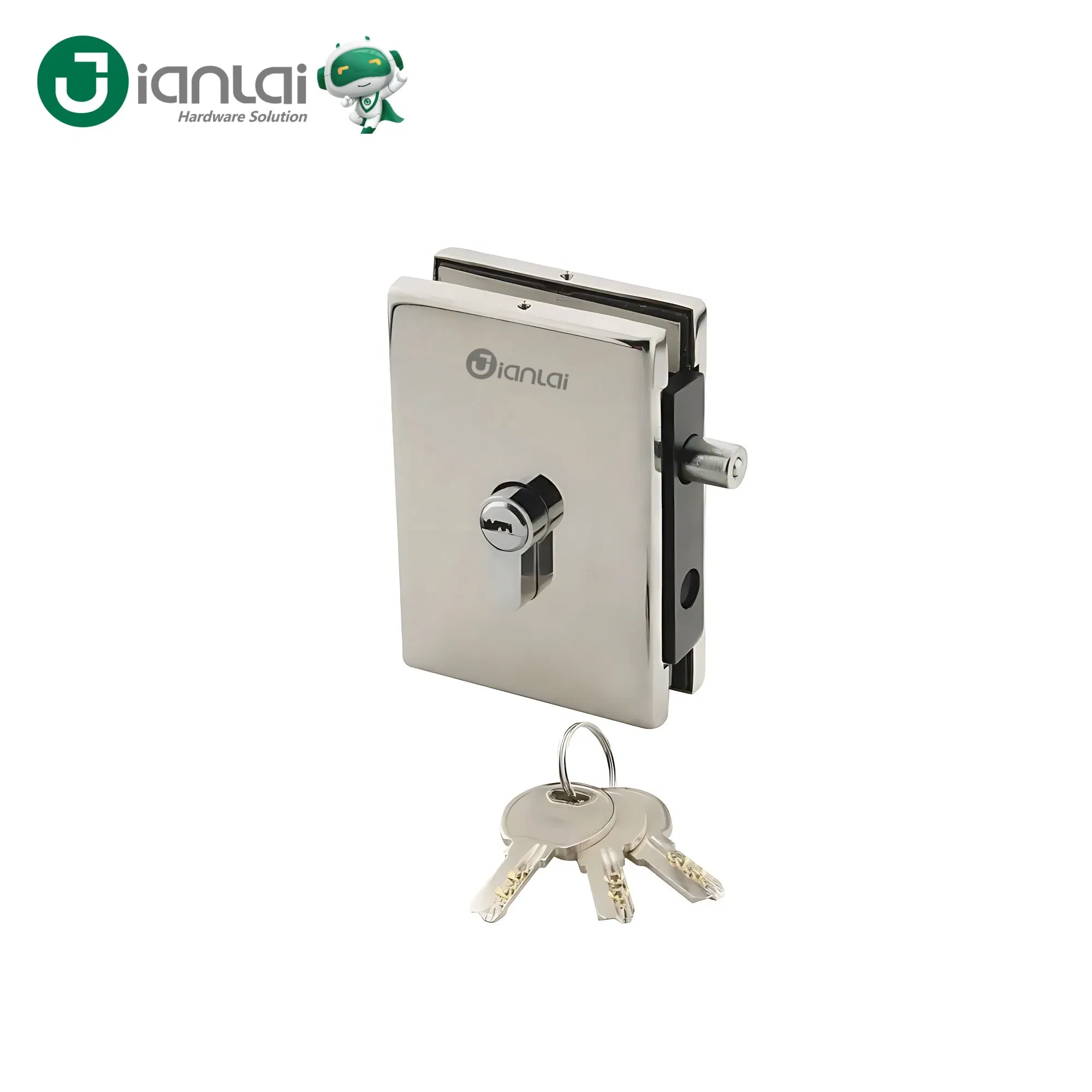 Sliding Glass Partition Hardware SS304 Security Glass Door Lock Patch Fitting