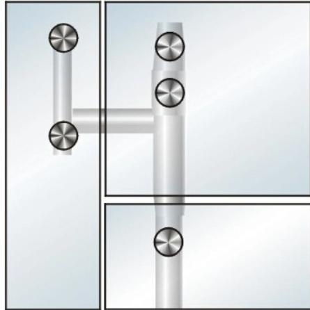 Stainless Steel 304 T-Type Curved Top Glass Door Pivot