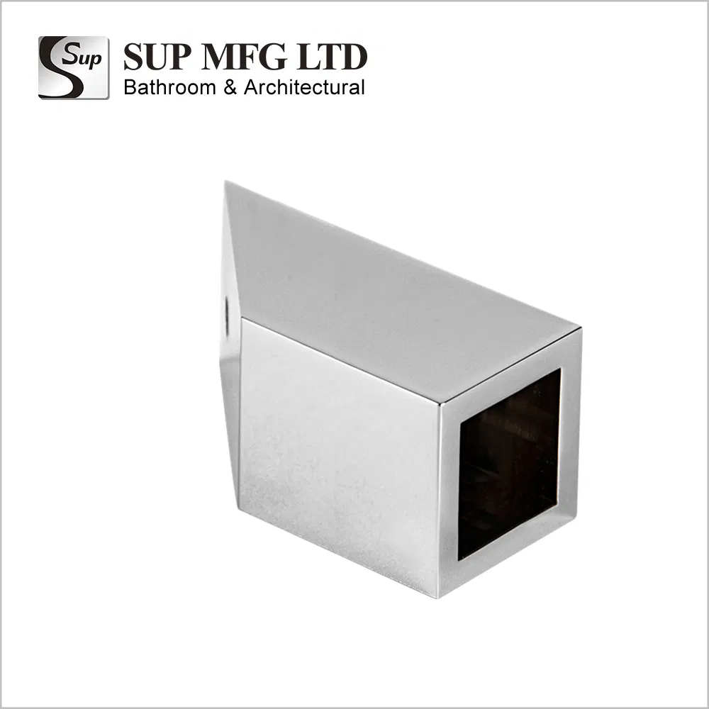 15X15mm Brass Square Tube Connector Frameless Glass Door Support Bar