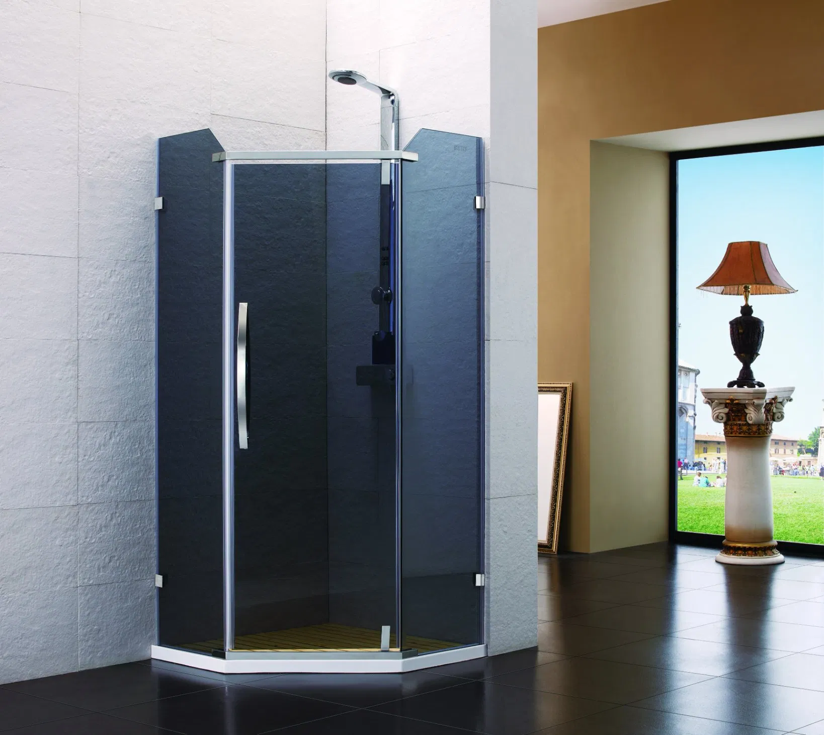 OEM Frameless Tempered Glass Door Hardware 304-Stainless-Steel Sliding Bathroom Enclosure Accessories Fixed-Panel Wall-to-Glass Support Bar