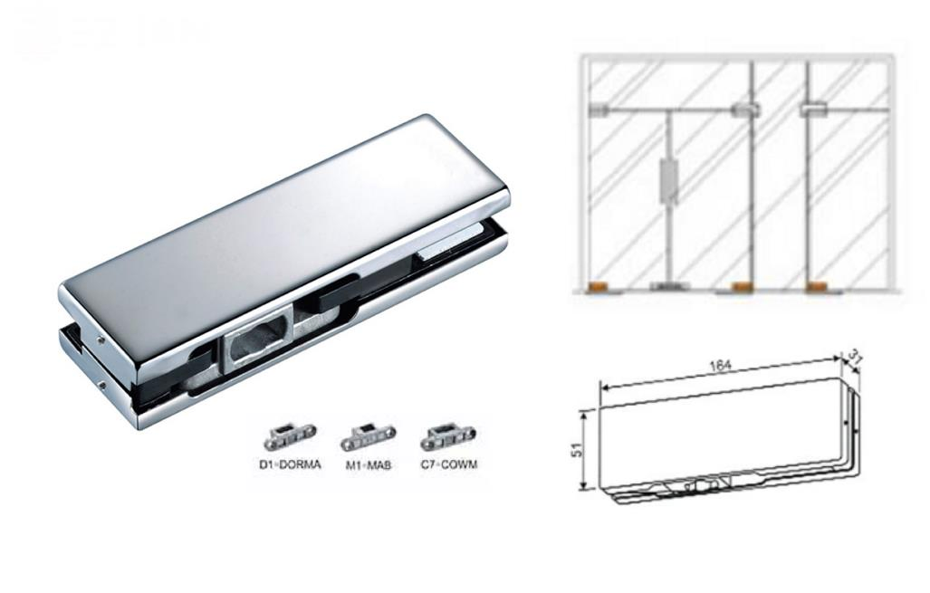 304 Stainless Steel Cover Frameless Glass Door Hardware Bottom Patch Fitting