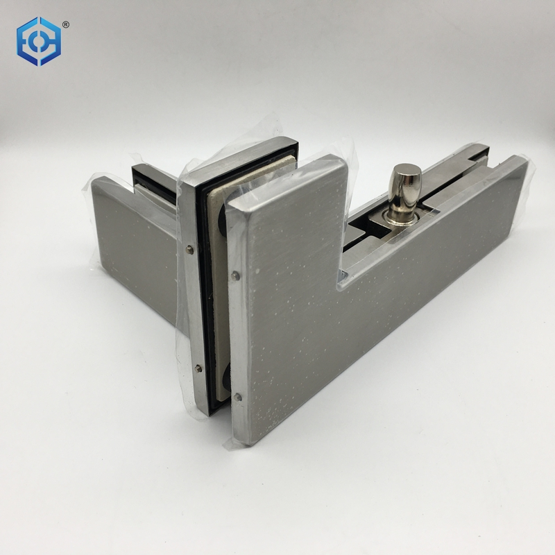 Silver Stainless Steel Patch Fittings Patch Hinges for Glass Doors