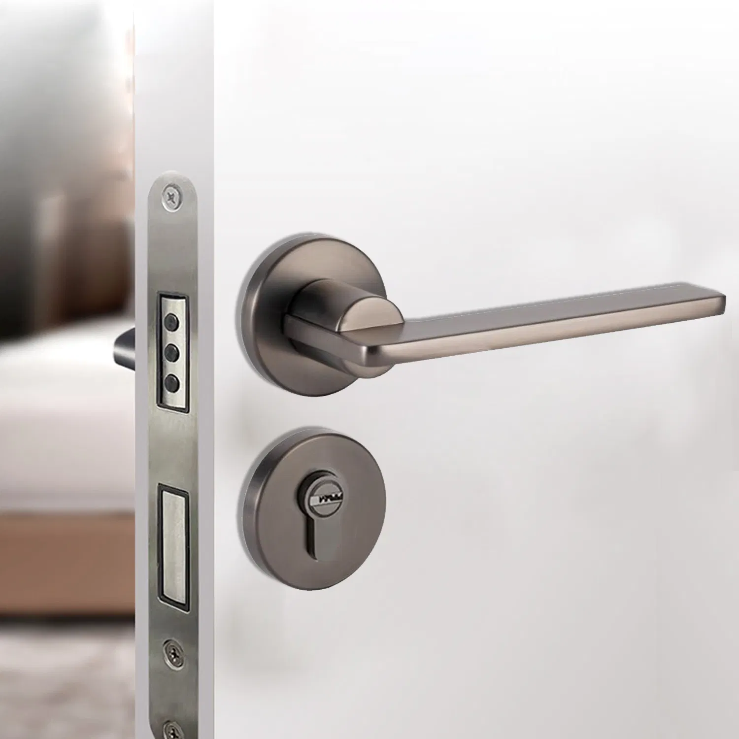 Door Hardware White Lock Hardware High Quality Zinc Alloy Door Handle Glass Door Lock