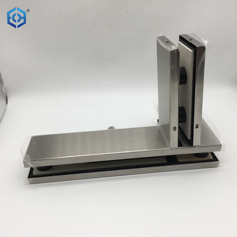 Silver Stainless Steel Patch Fittings Patch Hinges for Glass Doors