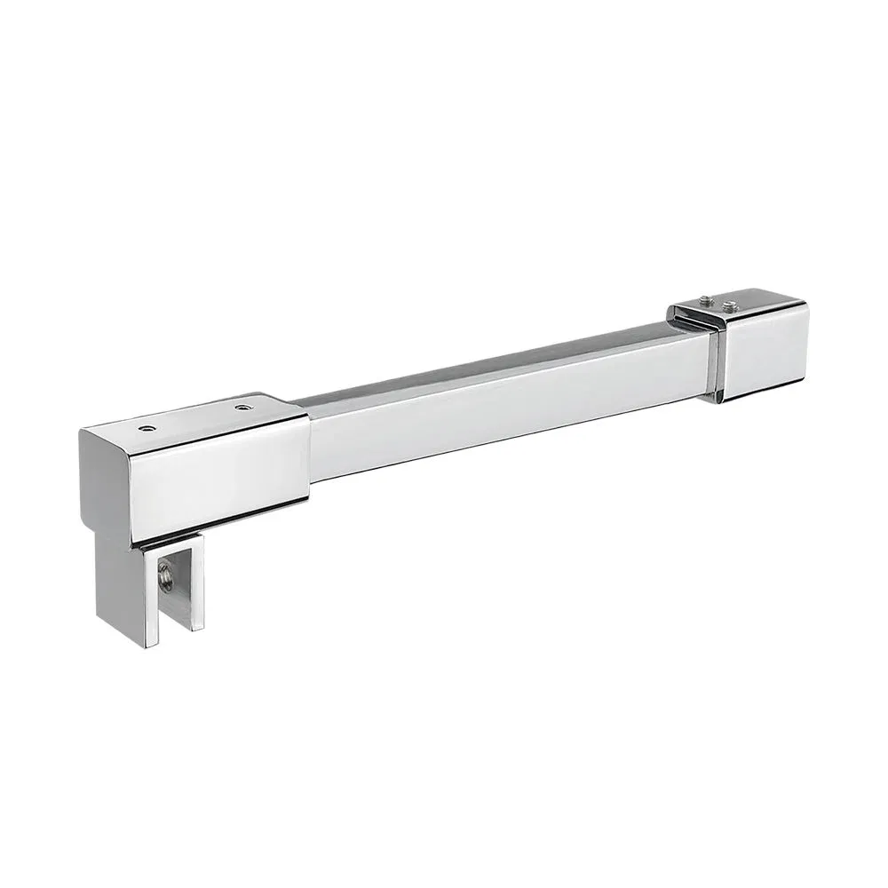 0 Degree Brass Square Wall to Glass Fixed Panel Stabilizer Rob Frameless Shower Door Support Bar
