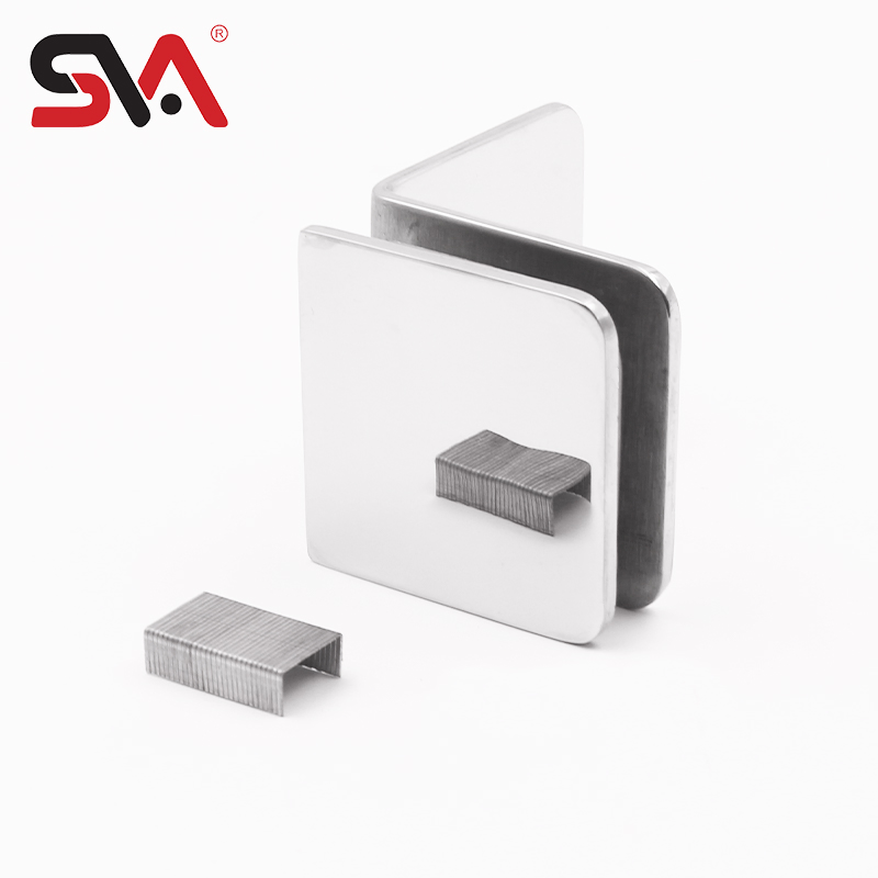 Square Chrome Polished Satin Frameless Glass Clamp Connector for 8-10mm Glass