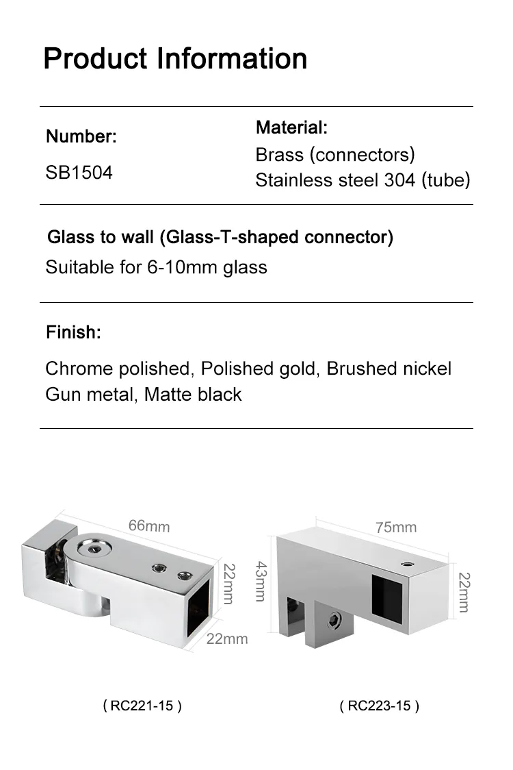 Glass Door Fixing Bracket SB1504 View 3