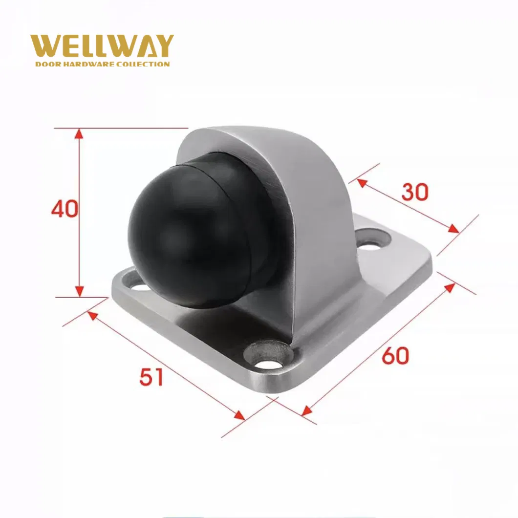 Floor-Mounted Zinc Alloy Glass Door Stopper 4