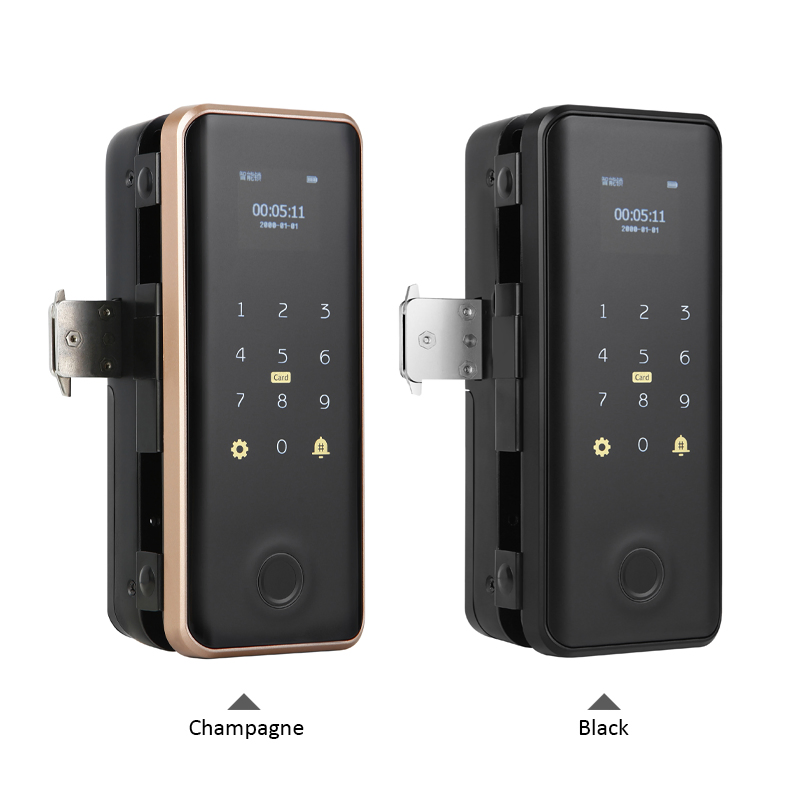 Sliding Fingerprint Glass Door Lock Tuya WiFi Card Password Keys Unlock