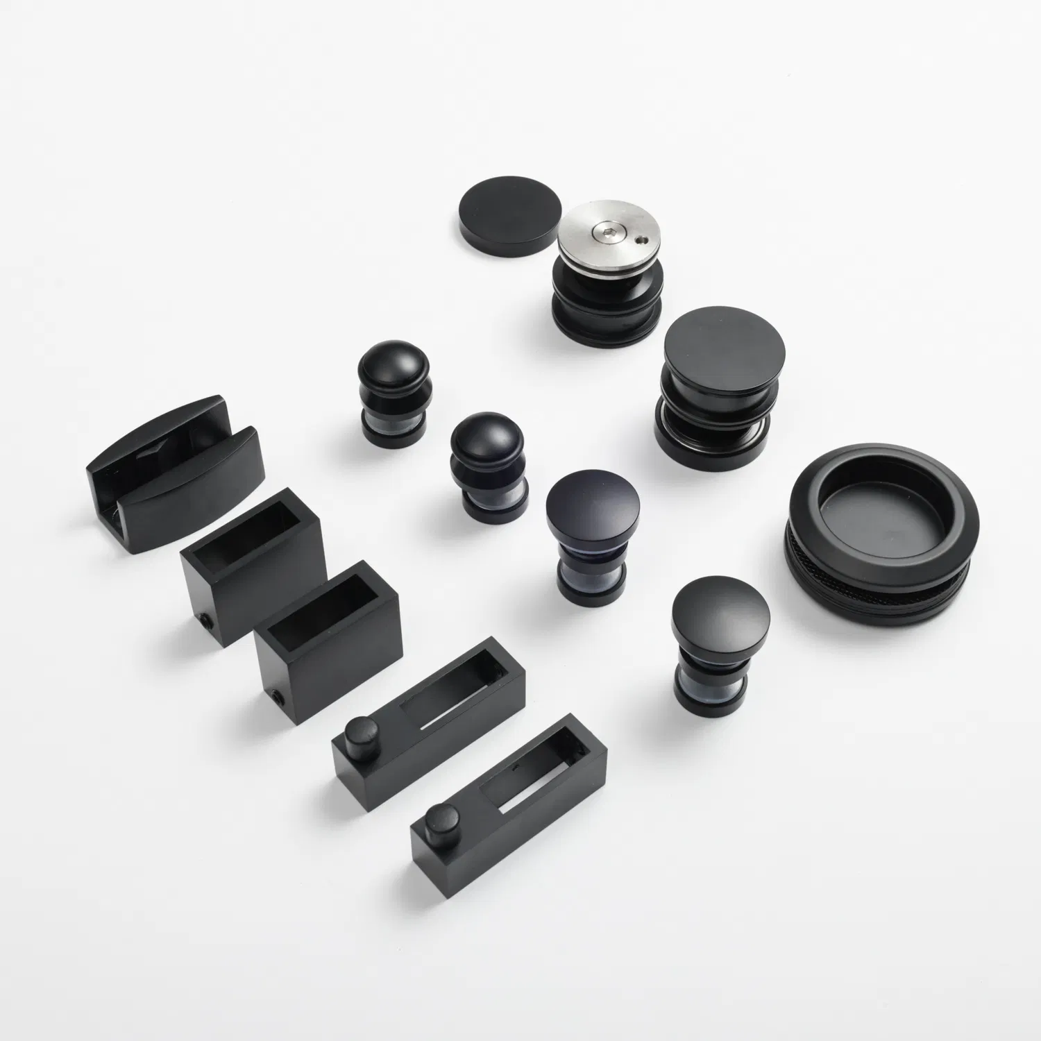 Wholesale and Manufacturer Stainless Steel Matte Black Bathroom Fittings for Frameless Sliding Door Shower System Sliding Door Roller Factory