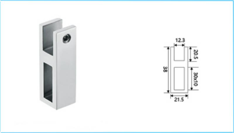 Glass Door 10*30mm Square Tube Connector Pipe Clip for Frameless Shower Room