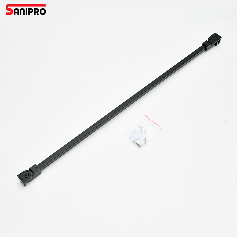 Sanipro Black Color Stainless Steel Shower Room Accessories Bathroom Partition Bar Glass Door Fixed Support Bar